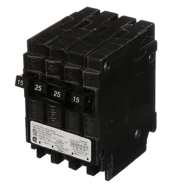 Siemens 25 Amp Double-Pole and (2) 15 Amp Single-Pole Type QT Triplex Circuit Breaker
