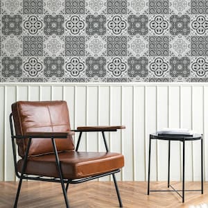 Grey Lisbon Tile Peel and Stick Vinyl Wallpaper