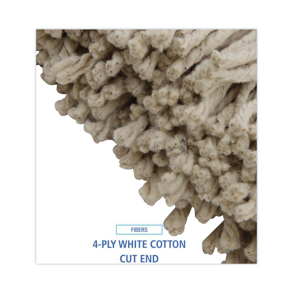 16oz White Cotton Cut-End Lie-Flat Wet Mop Head