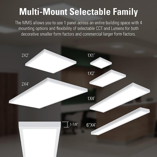 Metalux 2 ft. x 4 ft. Integrated LED Panel Light, Selectable 4800/3350/2500 Lumens and 3500/4000/5000 Sel CCT
