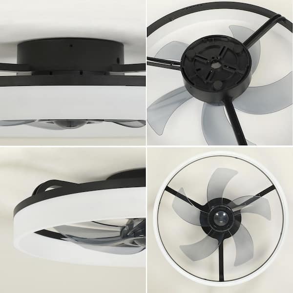 TOZING 20 in. LED Indoor Black Standard Dimmable Matte Modern Low