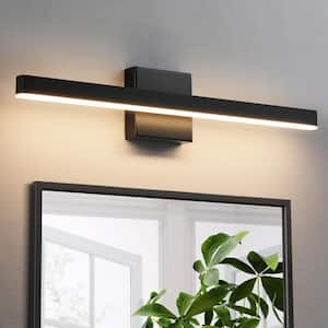 24 in. 1-Light Modern Bathroom Light Fixture Over Mirror Black LED Vanity Light Bar w/ 20-Watt Dimmable 5CCT Wall Sconce