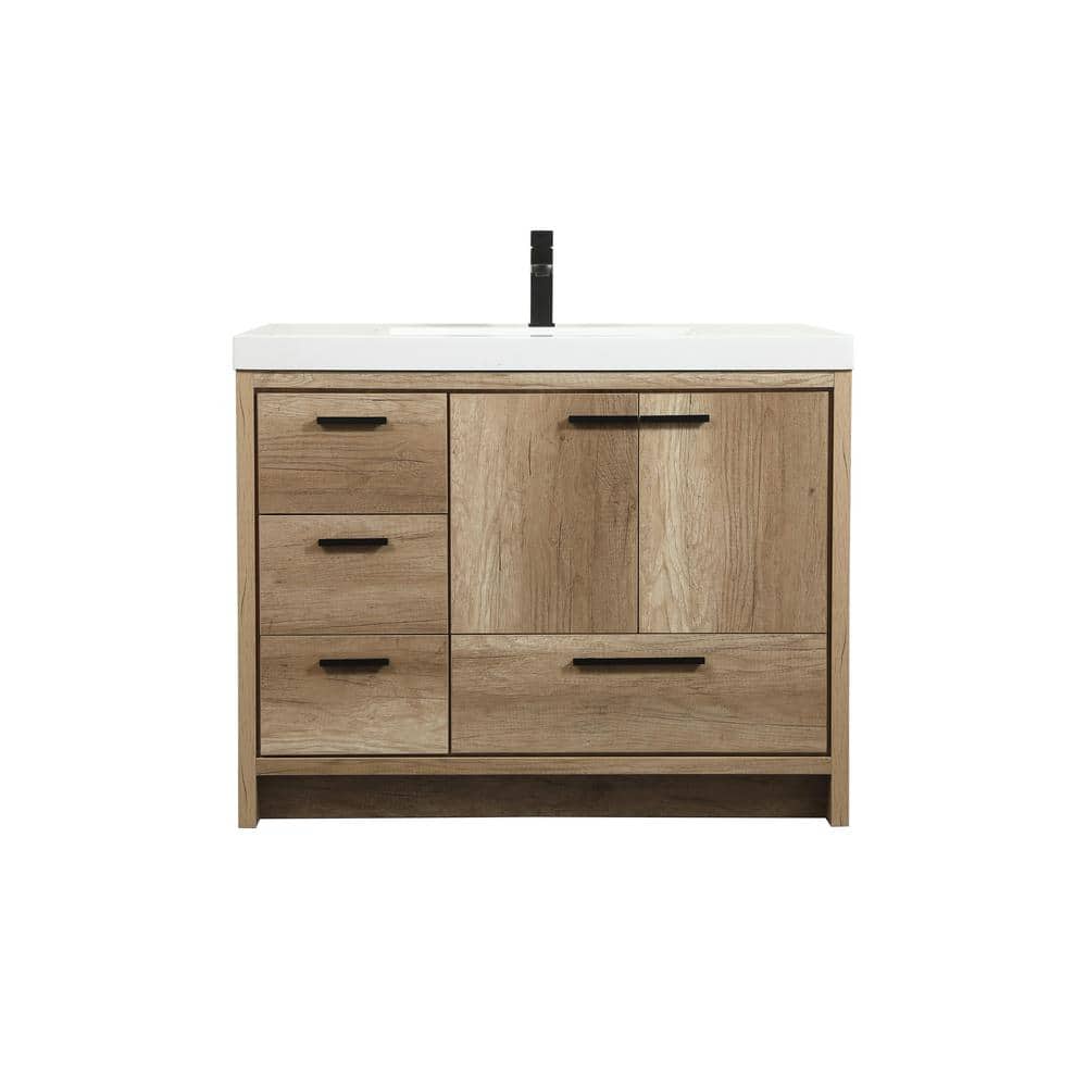 Timeless Home 42 in. W x 22 in. D x 34 in. H Bath Vanity in Natural Oak wit
