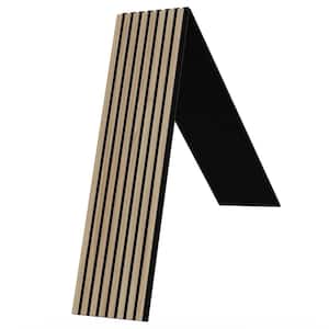 Seafuloy 2 ft. x 8 ft. Light Oak MDF Decorative Wall Paneling 3D Fluted ...