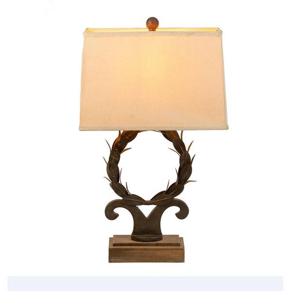 White Table Lamp, Square Antique White Table Lamp