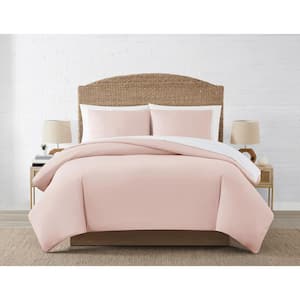 Breezy 2-Piece Pink Solid Polyester Microfiber Twin XL Duvet Cover Set