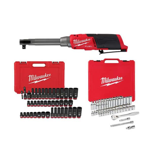 Milwaukee M12 FUEL 12V 3/8 in. Lithium-Ion Brushless Cordless Extended Reach  Ratchet (Tool-Only) 2560-20 - The Home Depot