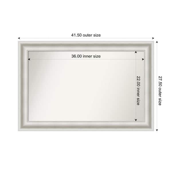 Amanti Art Parlor White 41.5 in. W x 27.5 in. H Custom Non-Beveled Recycled Polystyrene Framed Bathroom Vanity Wall Mirror