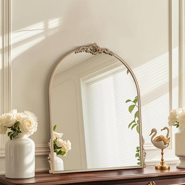 gold dresser mirror Amazon.com: Besdomus Gold Scalloped Mirror for Dresser: 35"x26" Modern Wooden Mantel Mirror - Minimalist Decorative Wall for Vanity/Bedroom/Fireplace/Entryway