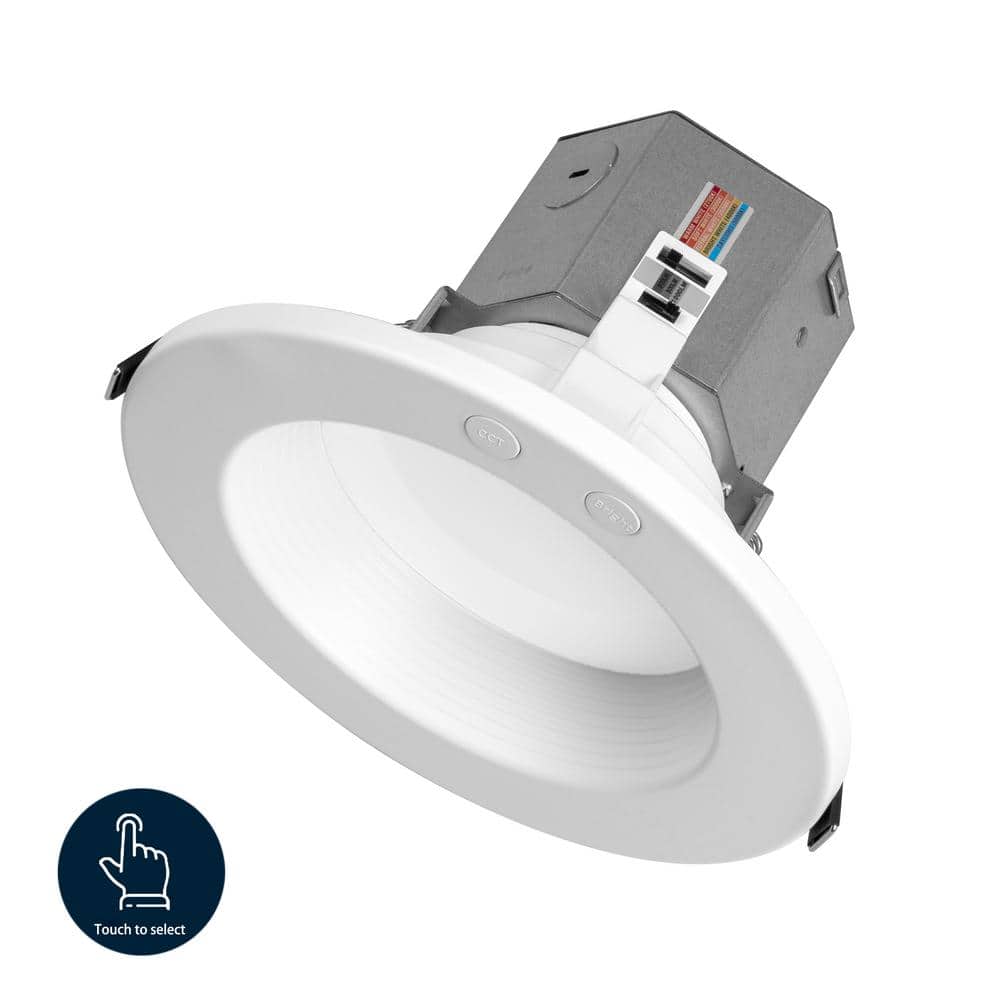 5/6 in. Integrated LED Deep Baffle Canless Recessed Light Kit with Lumen Se