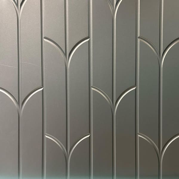Pandora Argent Silver 4 ft. x 8 ft. Faux Tin Glue-Up Wainscoting Panels (5-Pack) (160 sq. ft./Case)