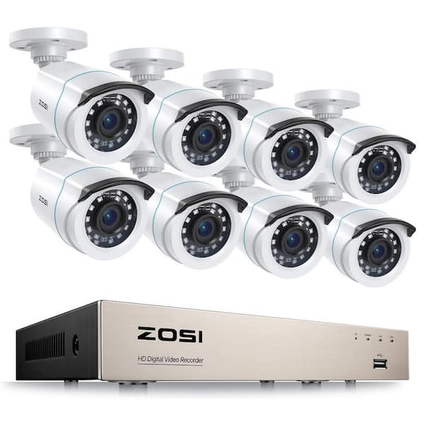 8-Channel H.265+ 5MP-Lite DVR Security Camera System with 8-Wired 1080p Bullet Cameras, Surveillance System