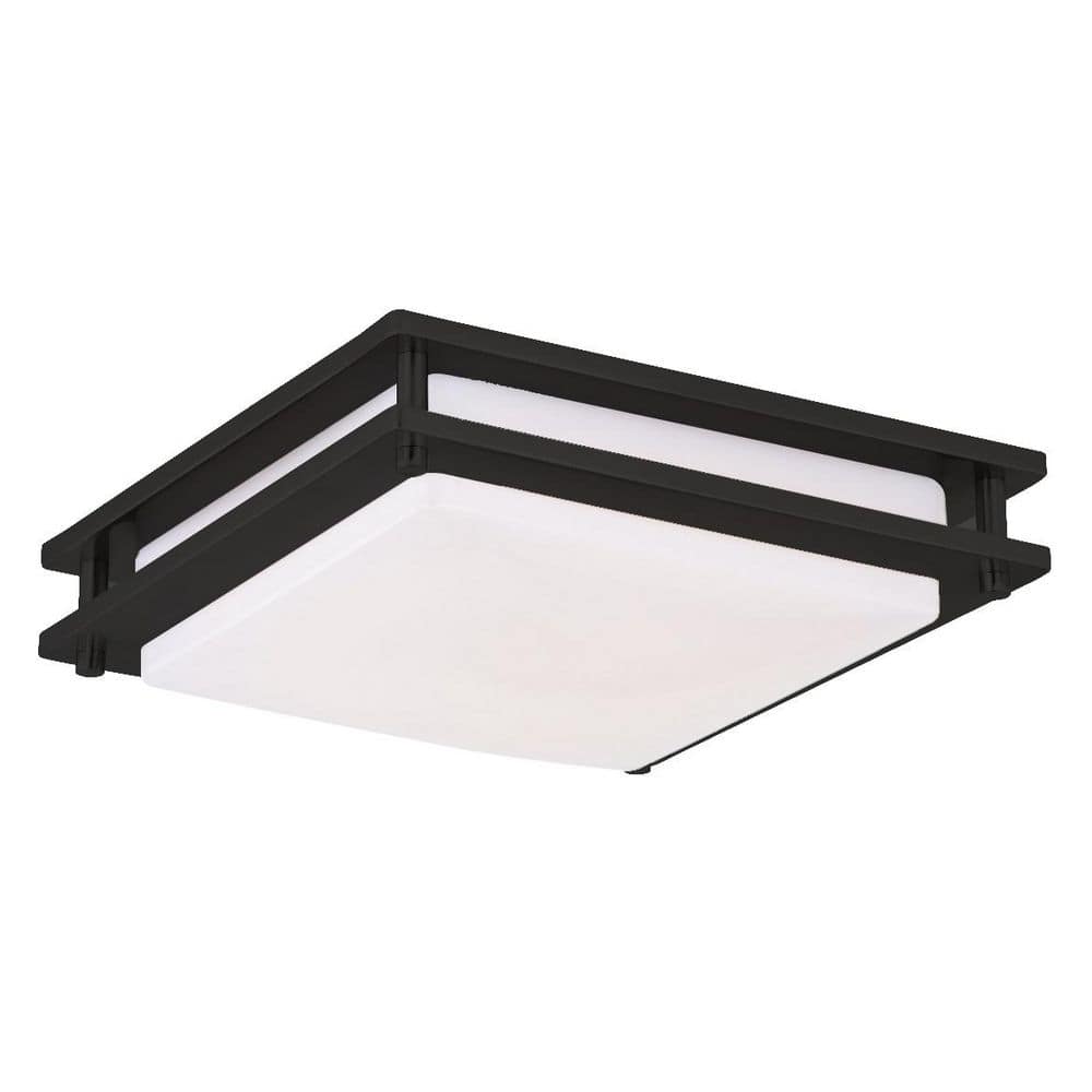 JR 12 in. Black LED Integrated Flush Mount 3CCT price history on PriceWatchPro
