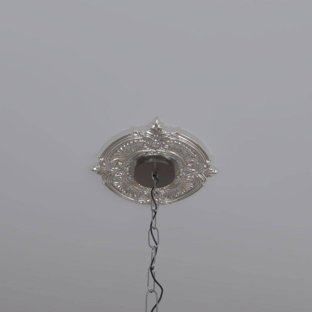 Attica 10" Bright Coat Chrome Thermoformed PVC Ceiling Medallion
