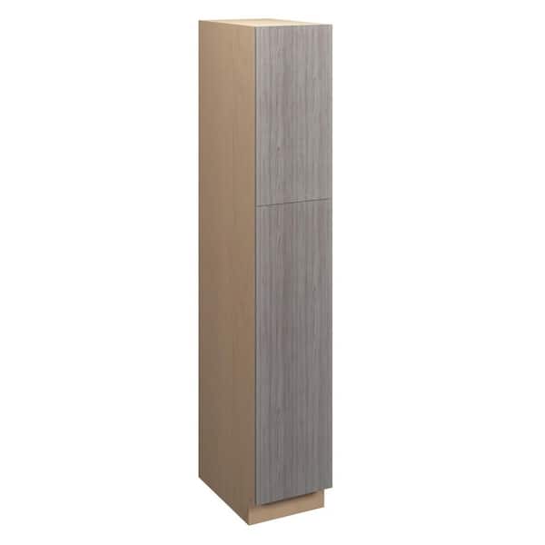 Saratoga Slab 15 in. W x 90 in. H x 24 in. D in Greywood Plywood Assembled Pantry Cabinet