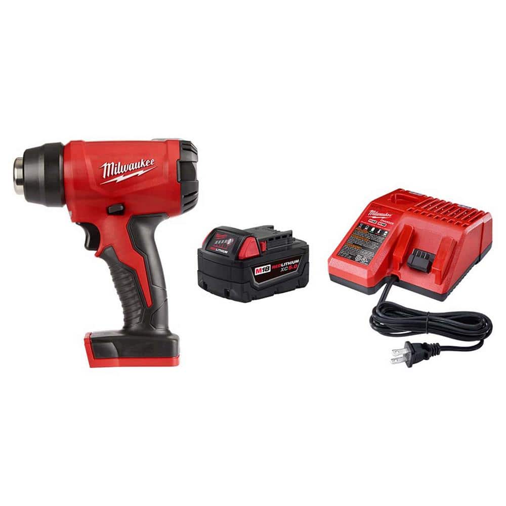 MILWAUKEE M18 18V Lith-Ion Cordless Compact Heat Gun w/ (1) 5. 0Ah Battery and Charger (2688-20-48)