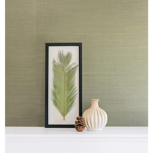 Barbora Light Green Grasscloth Peelable Roll Wallpaper (Covers 72 sq. ft.)