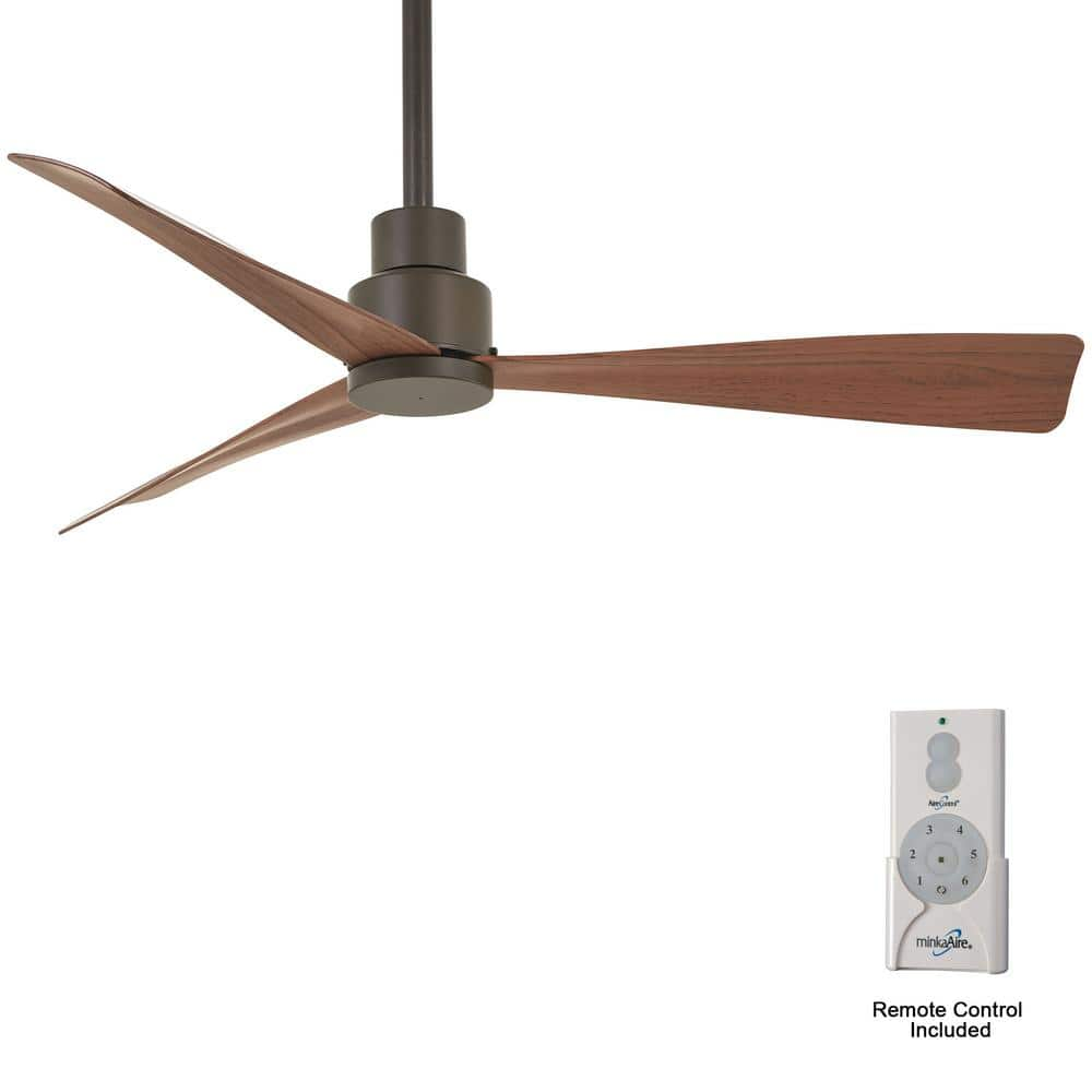 MINKA-AIRE Simple 44 in. Indoor/Outdoor Oil Rubbed Bronze Ceiling Fan with  Remote Control F786-ORB - The Home Depot