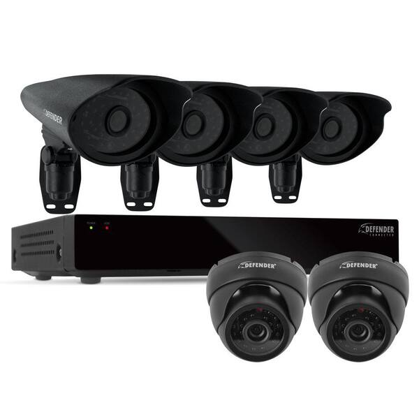 Defender Connected 8-Channel Smart Security DVR with Hard Drive and (6) Ultra Hi-Resolution Indoor/Outdoor Cameras