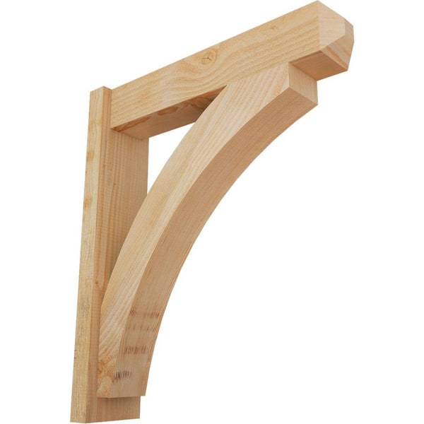 Ekena Millwork 6 in. x 30 in. x 26 in. Douglas Fir Thorton Craftsman Rough Sawn Outlooker