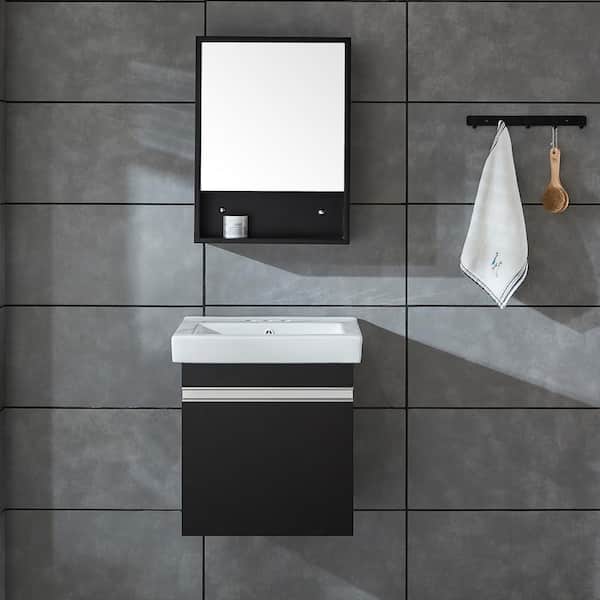 Garrido Bros. and Co. Christina Series 20 in. W x 18 in. D x 18 in. Vanity in Dark Wenge with Vitreous China Vanity Top in White and Mirror