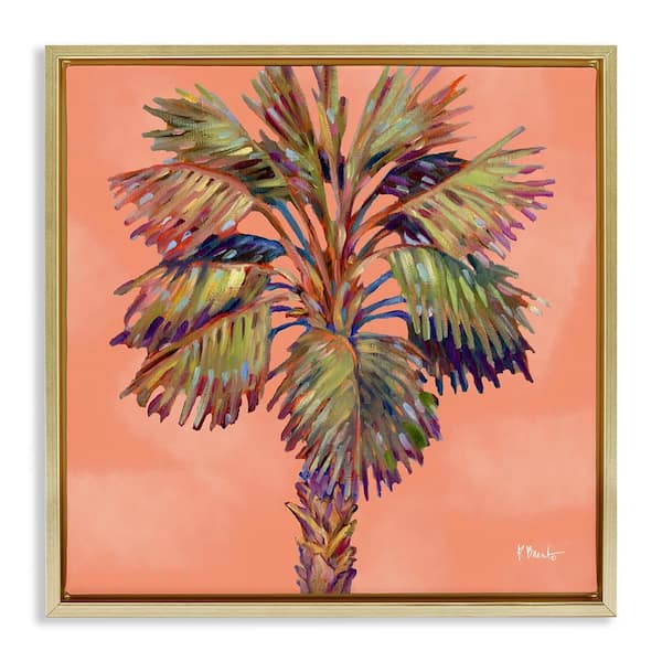 Stupell Industries Bondi Beach Palm by Paul Brent Gold Floater Frame Nature Graphic Art Print 25 in. x 25 in.