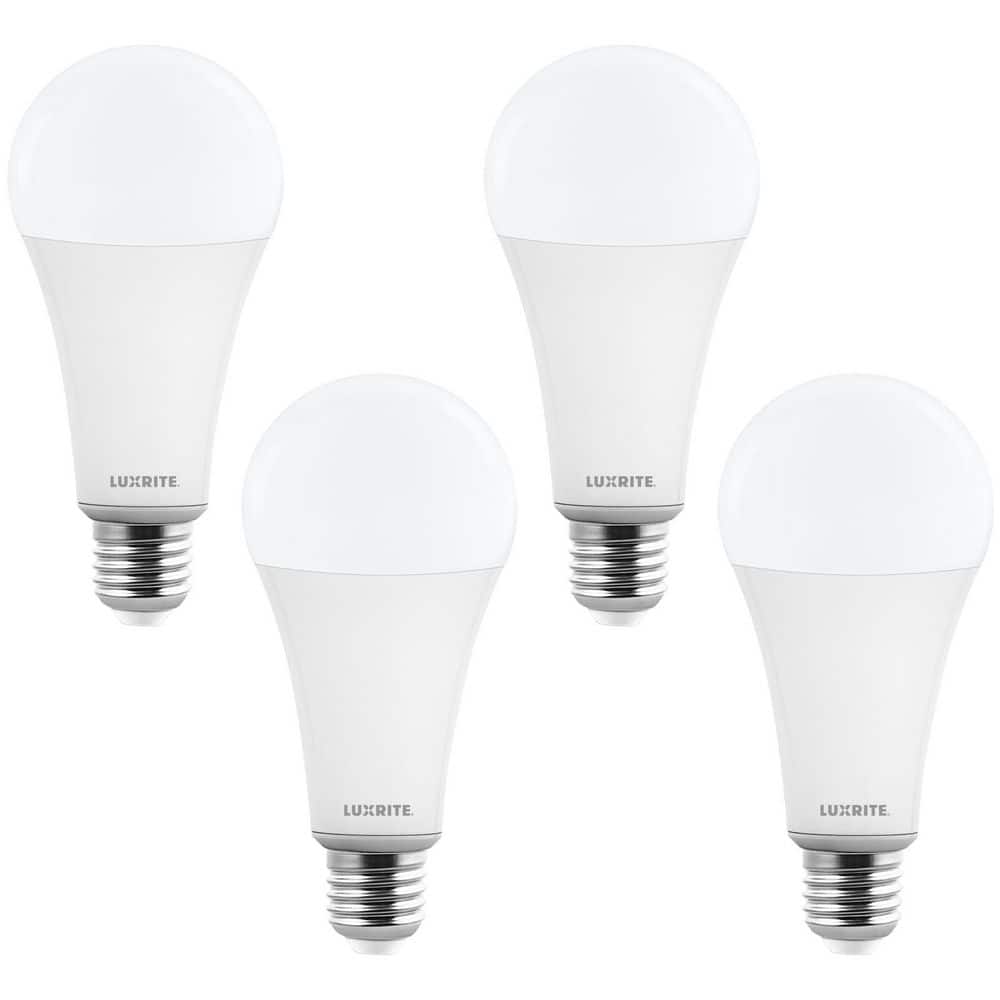 33-Watt Equivalent A23 LED Light Bulb, E26,4000LM, Dimmable, 2700K Warm White, 240° Beam, CRI80,120V UL Listed 4-Pack price history on PriceWatchPro