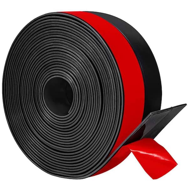 1 in. x 240 in. Black Silicone Door Weatherstrip Seal for Under Door Bottom Gap Side Glass Sliding Windows