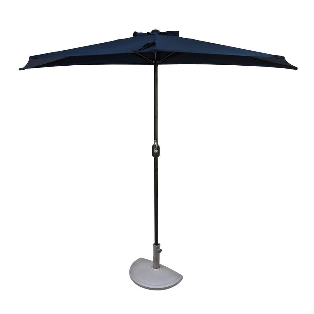 Island Umbrella Lanai 9 ft. Polyester Half Market Patio Umbrella in ...