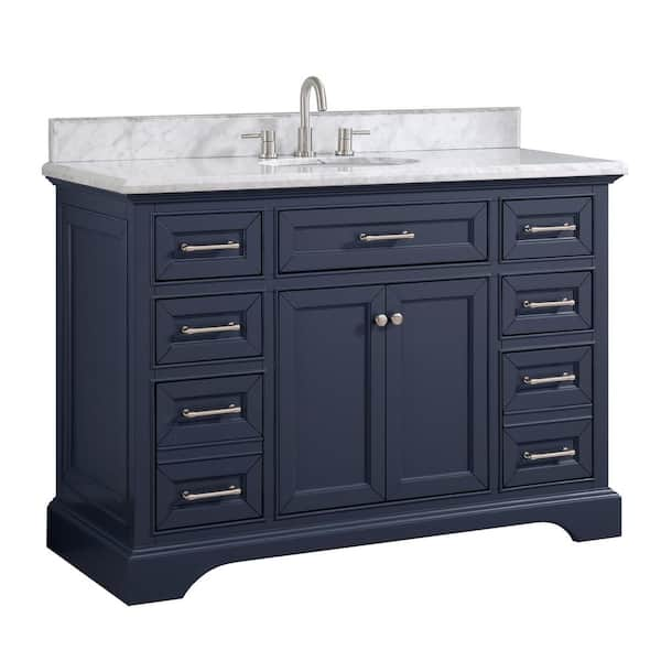 Home Decorators Collection Fremont 32 in. W x 22 in. D x 34 in. H Single  Sink Freestanding Bath Vanity in Navy Blue with Gray Granite Top  TJ-FTV3222BLU - The Home Depot