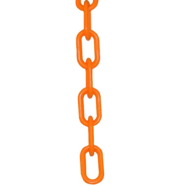 2 in. (#8, 51 mm) x 100 ft. Safety Orange Plastic Chain