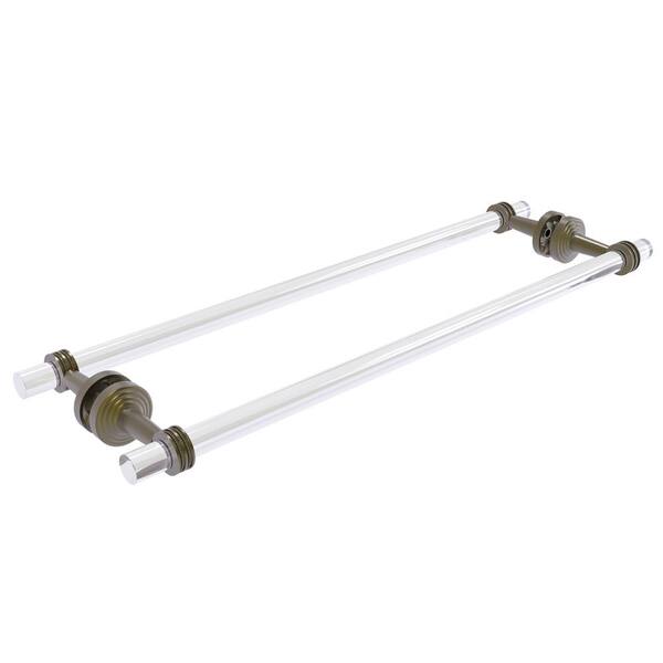 Allied Brass Pacific Beach 24 in. Back to Back Shower Door Towel Bar with Dotted Accents in Antique Brass