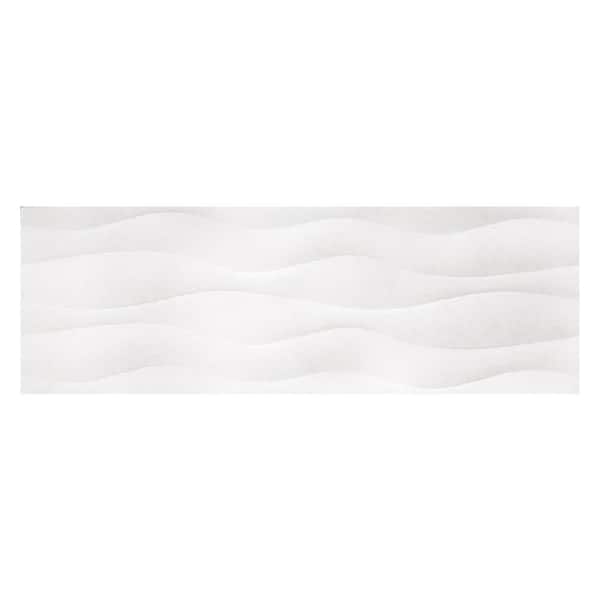 Galactic 11.7 in. x 35.2 in. White Ceramic Satin Wall Tile (17.16 sq. ft./case) 6-Pack