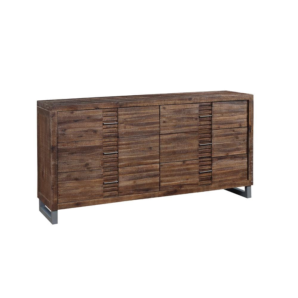White Industrial 6-Drawer Dresser with Felt Lined Drawer