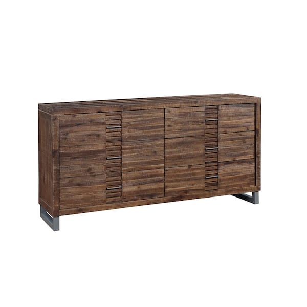 Acme Furniture Andria 6-Drawer Reclaimed Oak Dresser 34 in. x 18 in. x 68 in.