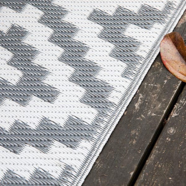 4x6ft/5x7ft Outdoor Mat for Camping Waterproof Gray Double Sided Woven Rug  Stain-resistant Reversible Easy