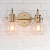 LNC Modern Light Gold Bathroom Vanity Light 13 in. W 2-Light Powder ...