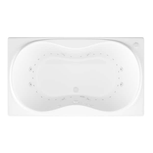 Star 6 ft. Rectangular Drop-in Whirlpool and Air Bath Tub in White