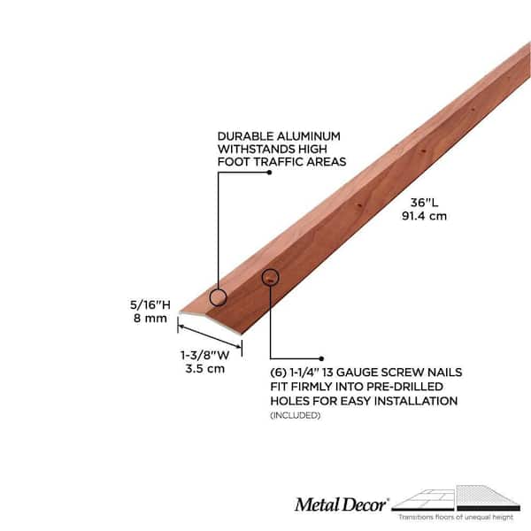 1-3/8"X 36" CHERRY ALUMINUM CARPET TRIM W/SCREW NAILS