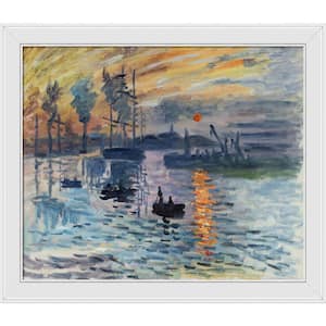 Impression, Sunrise by Claude Monet Gallery White Framed Travel Oil Painting Art Print 24 in. x 28 in.