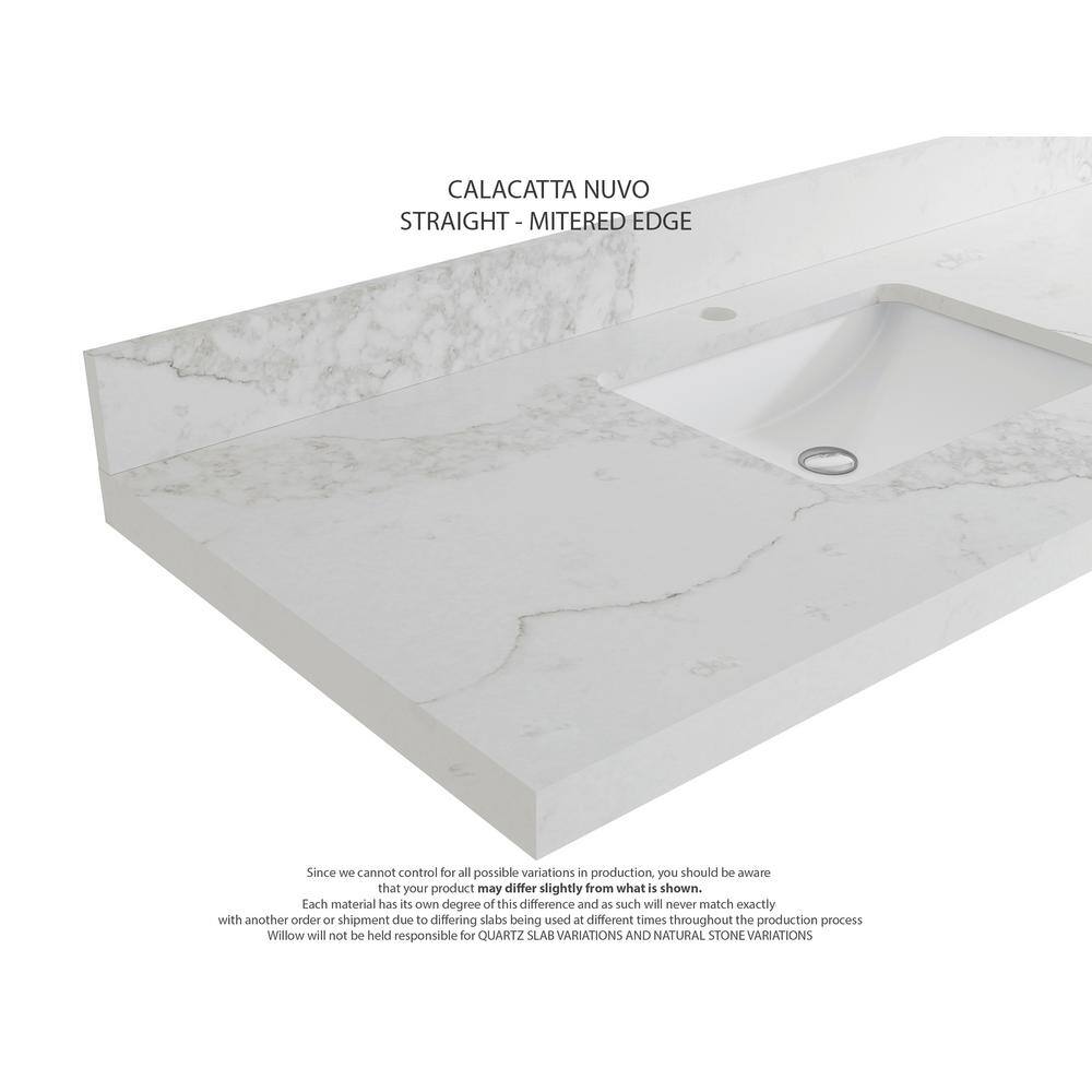 Aberdeen 84" Pewter Green Double Sink Vanity with Calacatta Nuvo Countertop