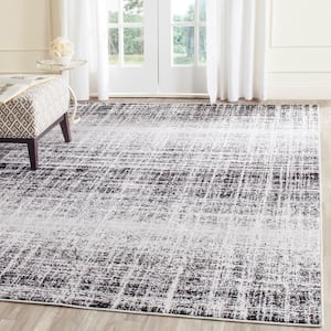 Adirondack Ivory/Black 8 ft. x 10 ft. Solid Gradient Area Rug