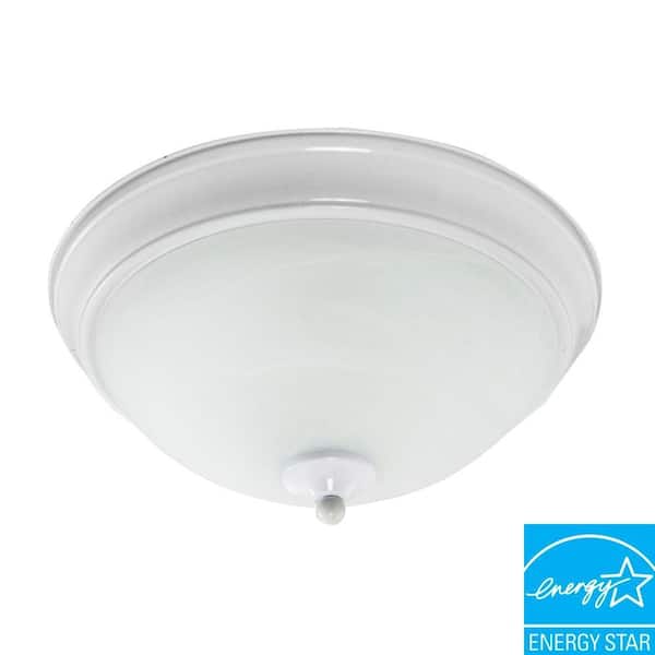 Efficient Lighting Classical Flush Mount in Powder Coated White Finish with Bulbs-DISCONTINUED