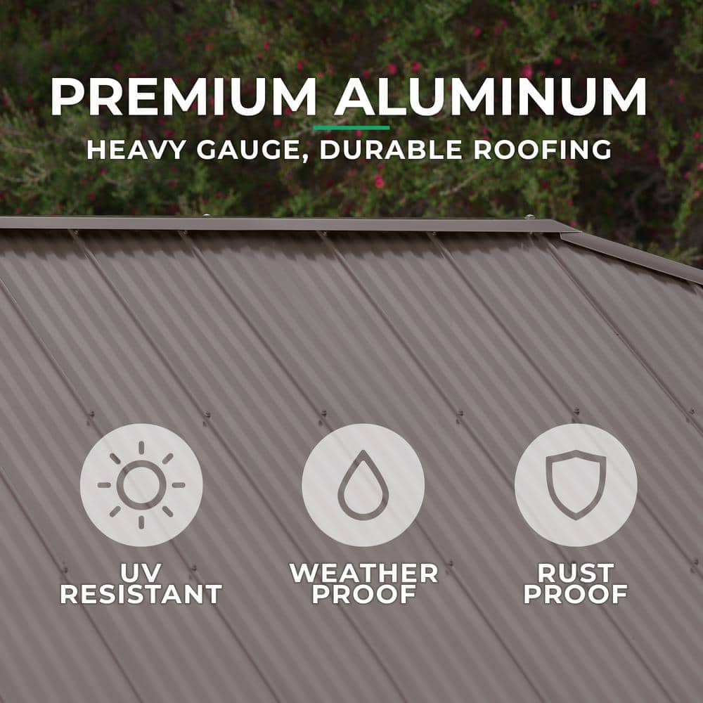 Meridian 12' x 20' Cedar Patio Gazebo with Brown Aluminum Roof