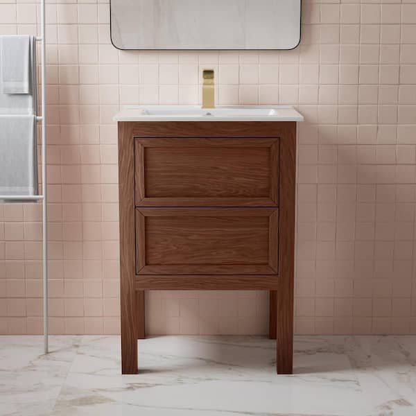 Swiss Madison Nadar 24 in. W x 18.31 in. D x 35.44 in. H Bathroom Vanity in Walnut