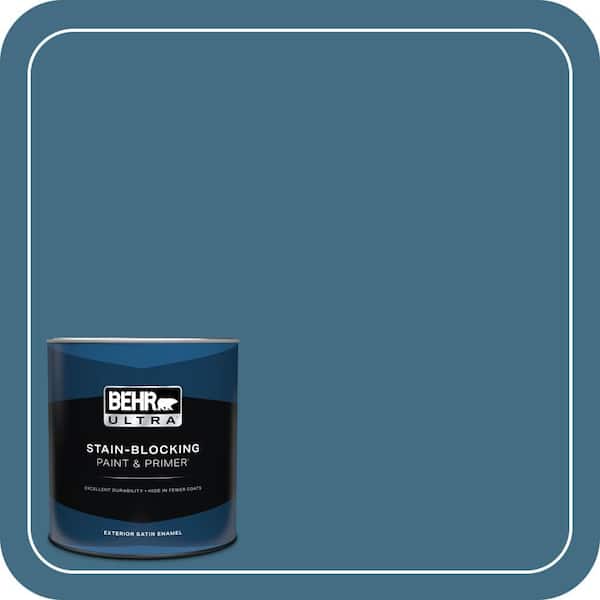 BEHR ULTRA 1 qt. #PMD-24 Lake Stream Satin Enamel Exterior Paint & Primer