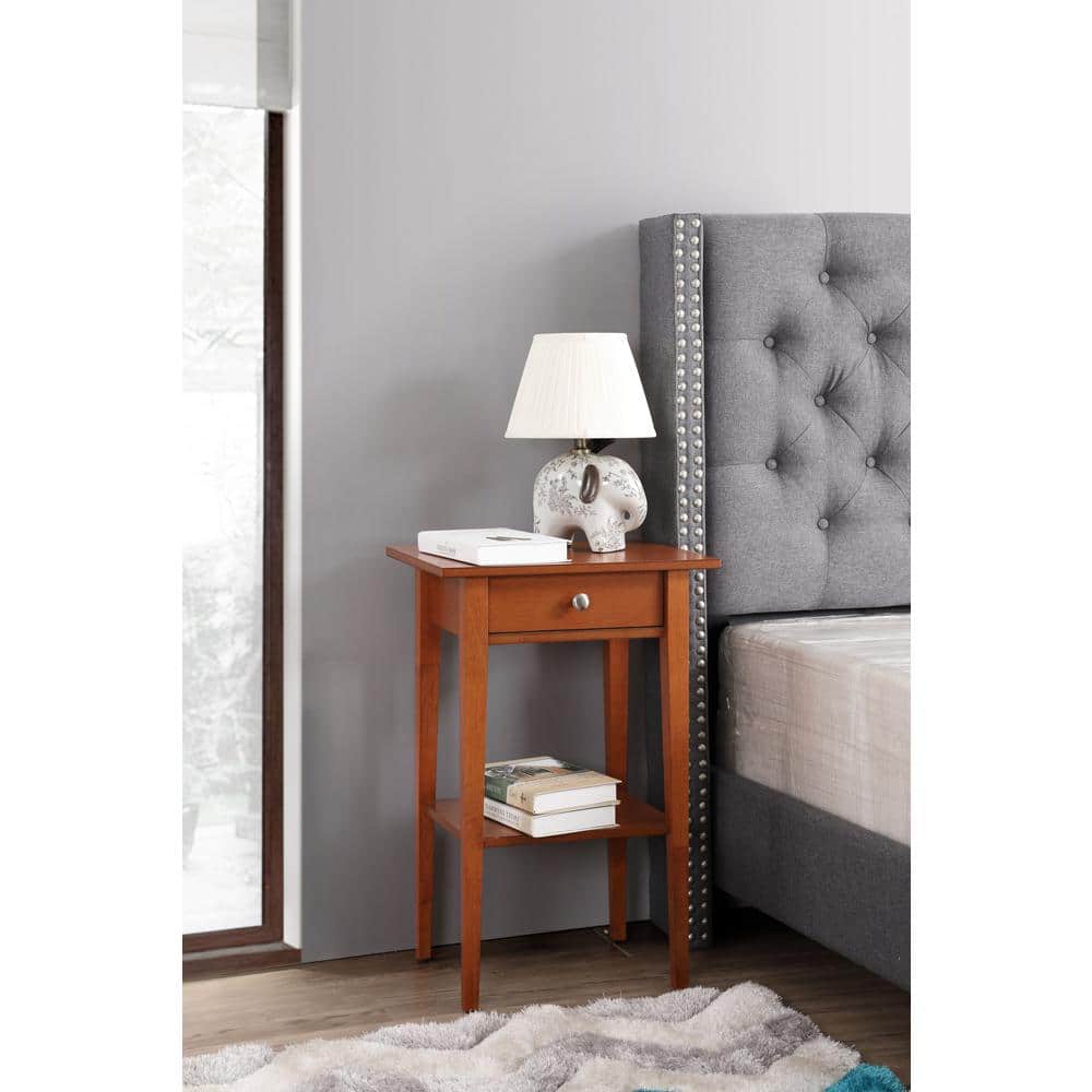 Dalton 1-Drawer Oak Nightstand (28 in. H x 18 in. W x 14 in. D)