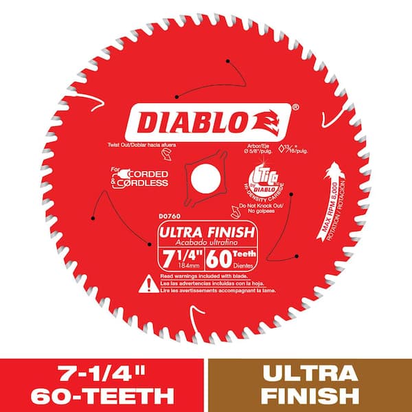 7-1/4in. x 60-Tooth Ultra Finish Circular Saw Blade for Wood