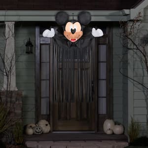 77.95 in. H x 48.82 in. W x 20.47 in. L Halloween Airblown Inflatable-Door Hanger-Mickey Head w/Streamers