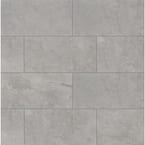 Ansello Grey 12 in. x 24 in. Matte Ceramic Stone Look Floor and Wall Tile (16 sq. ft./Case)